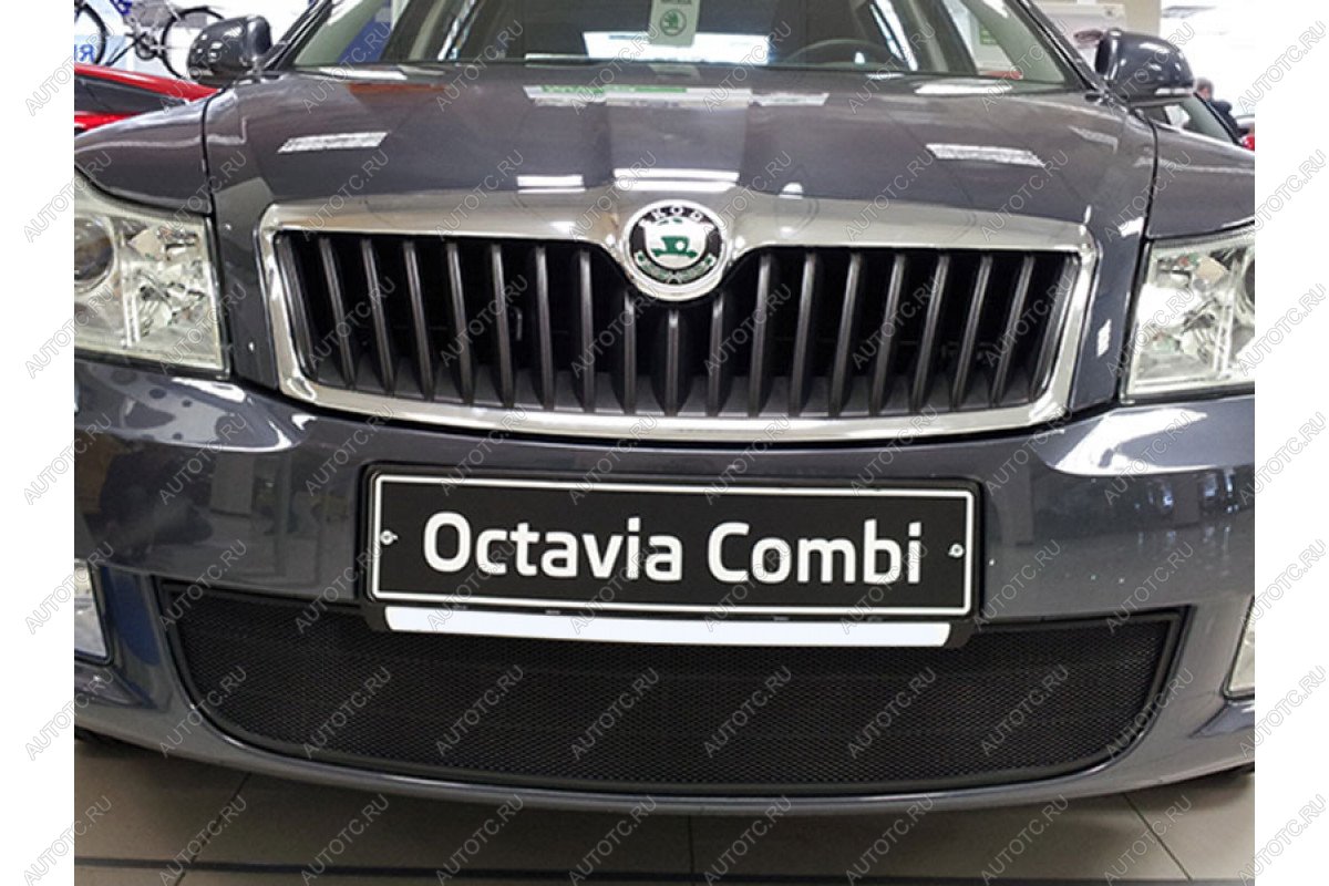 3 399 р. Защита радиатора Стрелка11 Стандарт  Skoda Octavia  A5 (2008-2013) лифтбэк рестайлинг, рестайлинг универсал (черная)  с доставкой в г. Владивосток