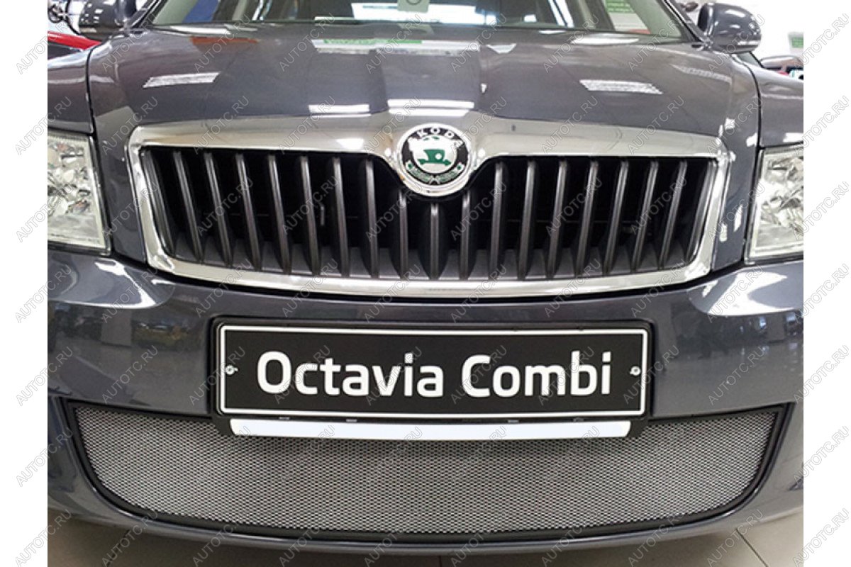 3 699 р. Защита радиатора Стрелка11 Стандарт  Skoda Octavia  A5 (2008-2013) лифтбэк рестайлинг, рестайлинг универсал (хром)  с доставкой в г. Владивосток