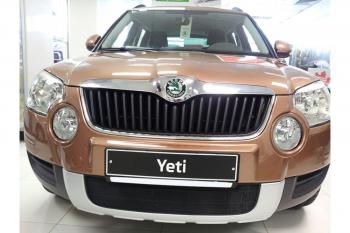 2 899 р. Защита радиатора Стрелка11 Стандарт Skoda Yeti (2009-2013) (черная)  с доставкой в г. Владивосток. Увеличить фотографию 2