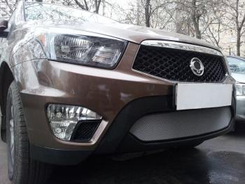 3 279 р. Защита радиатора Стрелка11 Стандарт  SSANGYONG Actyon Sport (2012-2024) (хром)  с доставкой в г. Владивосток. Увеличить фотографию 2