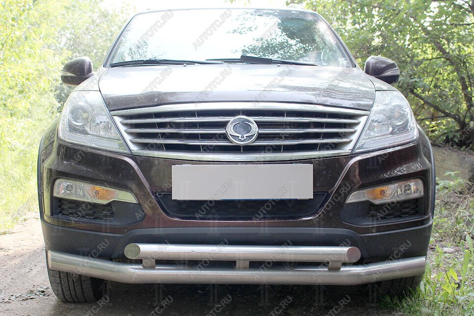 3 099 р. Защита радиатора Стрелка11 Стандарт  SSANGYONG Rexton  Y250 (2006-2012) (черная)  с доставкой в г. Владивосток