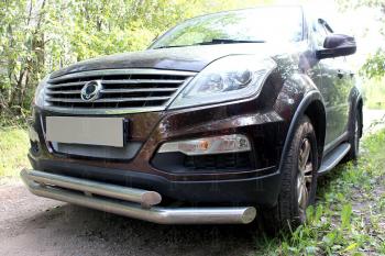 3 099 р. Защита радиатора Стрелка11 Стандарт  SSANGYONG Rexton  Y250 (2006-2012) (черная)  с доставкой в г. Владивосток. Увеличить фотографию 2