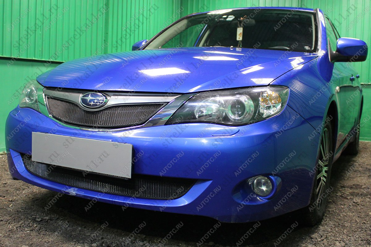 2 799 р. Защита радиатора (верх) (V1.5) Стрелка11 Стандарт Subaru Impreza GE седан (2007-2012) (черная)  с доставкой в г. Владивосток