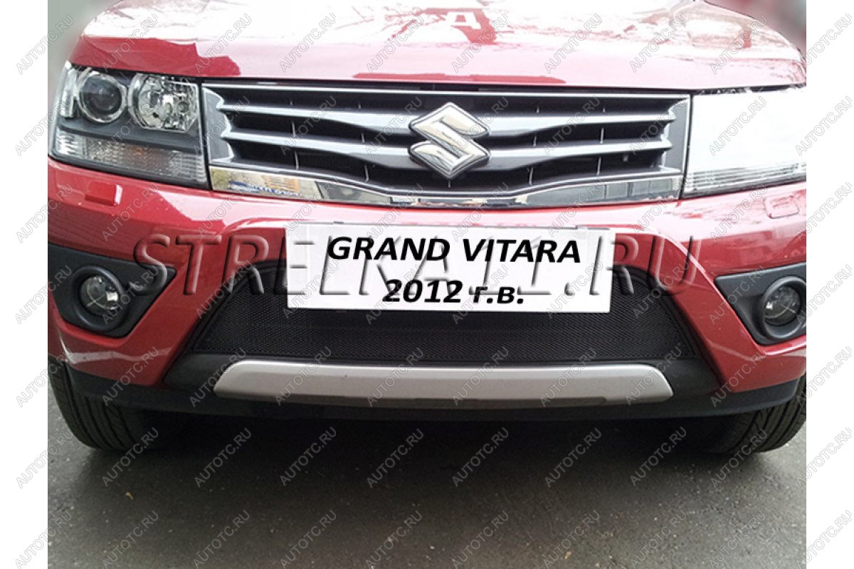 3 099 р. Защита радиатора Стрелка11 Стандарт  Suzuki Grand Vitara ( JT 5 дверей,  JT) (2012-2016) 2-ой рестайлинг, 3 двери 2-ой рестайлинг (черная)  с доставкой в г. Владивосток