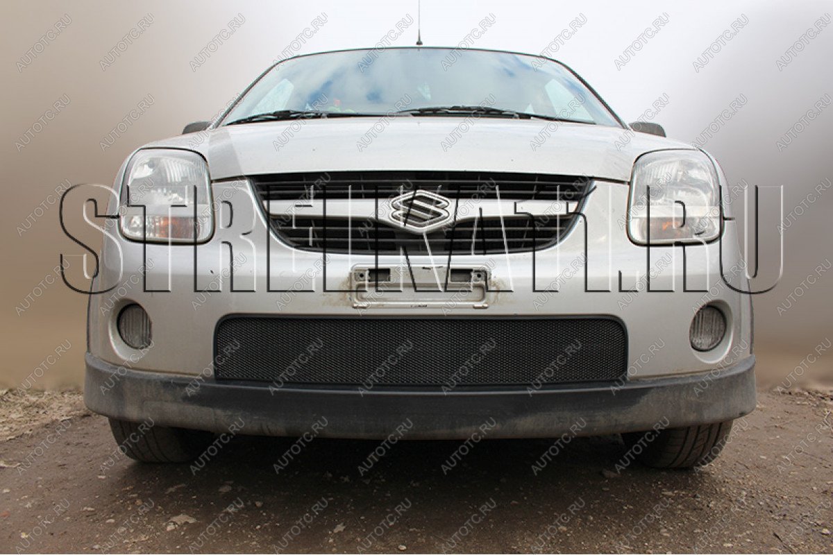 2 899 р. Защита радиатора Стрелка11 Стандарт  Suzuki Ignis (2003-2008) (черная)  с доставкой в г. Владивосток