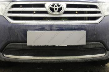 3 179 р. Защита радиатора Стрелка11 Стандарт  Toyota Highlander  XU40 (2010-2013) рестайлинг (черная)  с доставкой в г. Владивосток. Увеличить фотографию 1