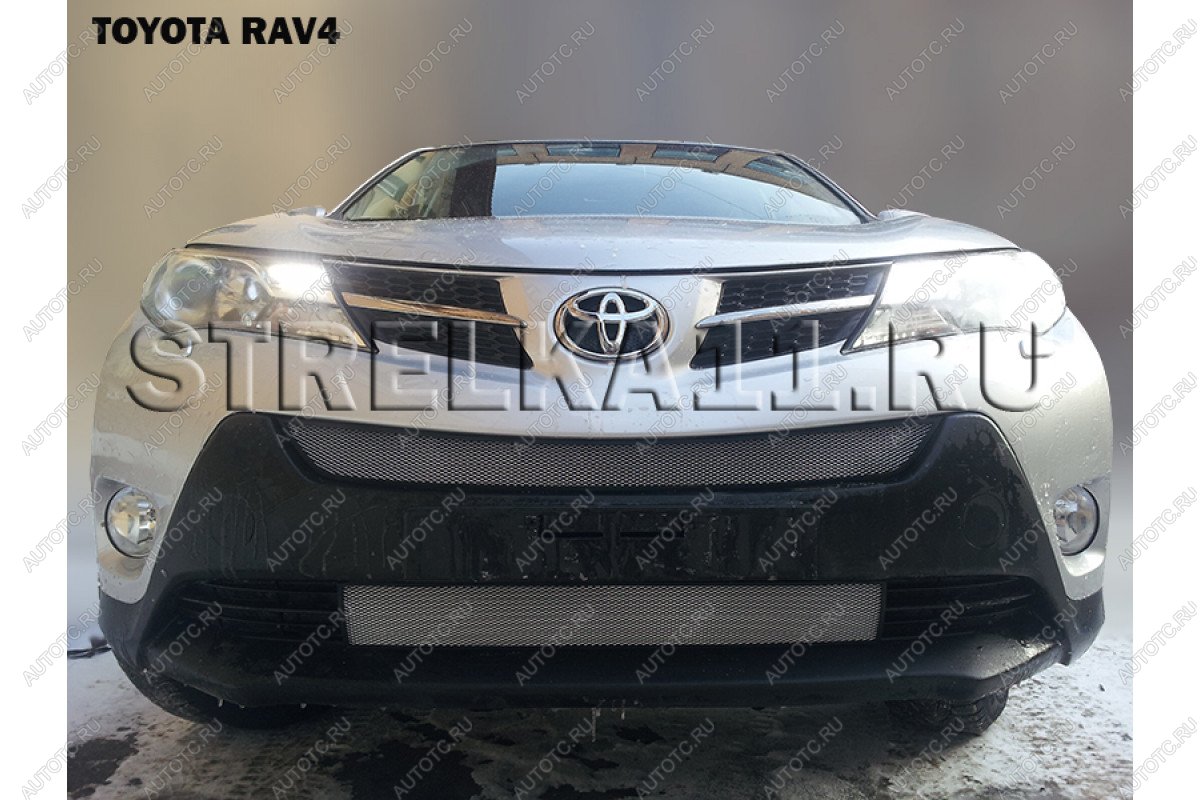 3 099 р. Защита радиатора (верх) Стрелка11 Стандарт  Toyota RAV4  XA40 (2012-2015) 5 дв. дорестайлинг (хром)  с доставкой в г. Владивосток