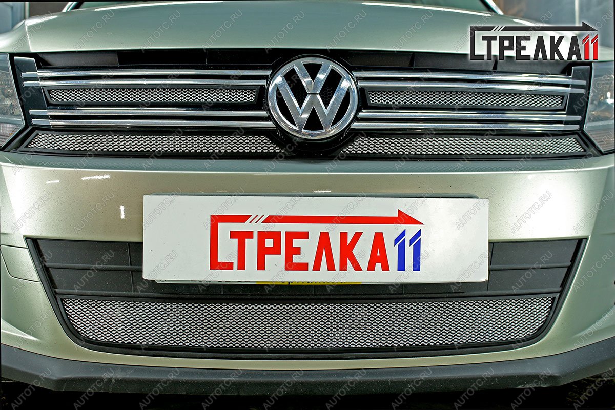 2 799 р.  Защита радиатора (низ) Стрелка11 Стандарт  Volkswagen Tiguan  NF (2011-2017) рестайлинг (хром)  с доставкой в г. Владивосток