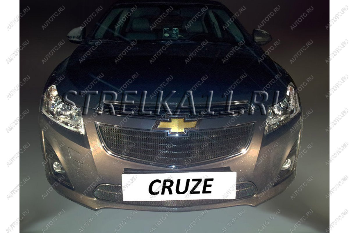 799 р. Зимняя заглушка решетки радиатора (низ) Стрелка11 Chevrolet Cruze J308 универсал рестайлинг (2012-2015) (черная)  с доставкой в г. Владивосток