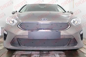 799 р. Зимняя заглушка решетки радиатора (низ с датчиком ACC) Стрелка11  KIA Ceed  3 CD (2018-2024) универсал, хэтчбэк (черная)  с доставкой в г. Владивосток. Увеличить фотографию 2