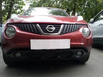 969 р. Зимняя заглушка решетки радиатора Стрелка11  Nissan Juke  1 YF15 (2010-2014) дорестайлинг (черная)  с доставкой в г. Владивосток. Увеличить фотографию 2