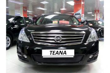 969 р. Зимняя заглушка решетки радиатора Стрелка11  Nissan Teana  2 J32 (2008-2014) дорестайлинг, рестайлинг (черная)  с доставкой в г. Владивосток. Увеличить фотографию 2