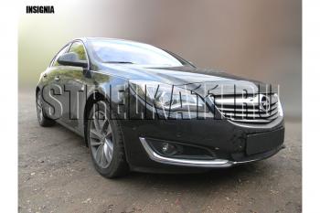 969 р. Зимняя заглушка решетки радиатора Стрелка11  Opel Insignia  A (2013-2017) рестайлинг седан, рестайлинг, хэтчбэк, универсал рестайлинг (черная)  с доставкой в г. Владивосток. Увеличить фотографию 3