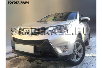 799 р. Зимняя заглушка решетки радиатора (верх) Стрелка11  Toyota RAV4  XA40 (2012-2015) 5 дв. дорестайлинг (черная)  с доставкой в г. Владивосток. Увеличить фотографию 2