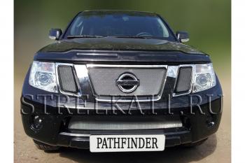 Защита радиатора (верх) Стрелка11 PREMIUM Nissan (Нисан) Pathfinder (Патфайндер)  R51 (2009-2014) R51 рестайлинг