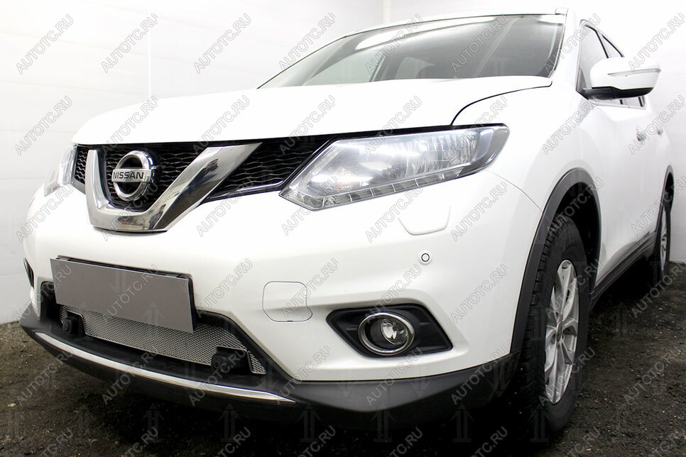 4 999 р. Защита радиатора (с парктроником) Стрелка11 PREMIUM  Nissan X-trail  3 T32 (2013-2018) дорестайлинг (хром)  с доставкой в г. Владивосток