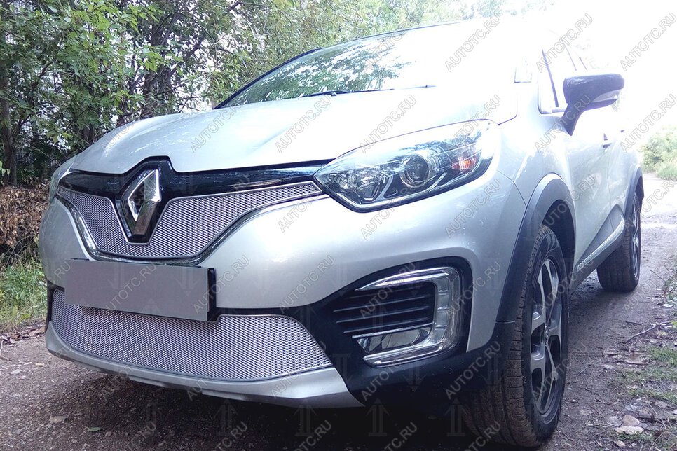 5 399 р. Защита радиатора (низ) Стрелка11 PREMIUM  Renault Kaptur (2016-2025) дорестайлинг, рестайлинг (хром)  с доставкой в г. Владивосток