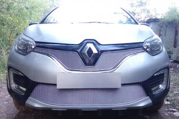 5 399 р. Защита радиатора (низ) Стрелка11 PREMIUM  Renault Kaptur (2016-2025) дорестайлинг, рестайлинг (хром)  с доставкой в г. Владивосток. Увеличить фотографию 2