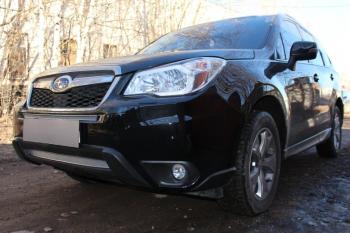 4 199 р. Защита радиатора (низ) Стрелка11 PREMIUM  Subaru Forester  SJ (2012-2016) дорестайлинг (хром)  с доставкой в г. Владивосток. Увеличить фотографию 2