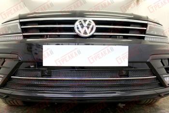 11 549 р. Защита радиатора (низ с парктроником) Стрелка11 Премиум  Volkswagen Tiguan  Mk2 (2016-2020) дорестайлинг (хром)  с доставкой в г. Владивосток. Увеличить фотографию 2