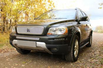 4 199 р. Защита радиатора (середина) Стрелка11 PREMIUM  Volvo XC90  C (2006-2014) рестайлинг (хром)  с доставкой в г. Владивосток. Увеличить фотографию 2