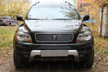 4 199 р. Защита радиатора (середина) Стрелка11 PREMIUM  Volvo XC90  C (2006-2014) рестайлинг (хром)  с доставкой в г. Владивосток. Увеличить фотографию 3