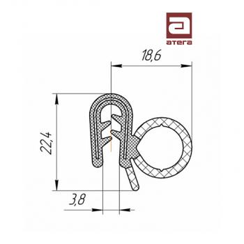 200 р. Уплотнитель проема задних и передних дверей (1 погонный метр, резиновый, армированный) АТЕГА Evolute i-PRO (2022-2025)  с доставкой в г. Владивосток. Увеличить фотографию 3