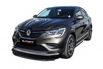 Защита переднего бампера Slitkoff (двойная, d42/32 мм) Renault (Рено) Arkana (Аркана) (2019-2024)