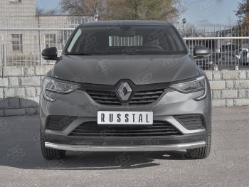 13 799 р. Защита переднего бампера (Ø 63 мм, нержавейка) SLITKOFF Renault Arkana (2019-2025)  с доставкой в г. Владивосток. Увеличить фотографию 1