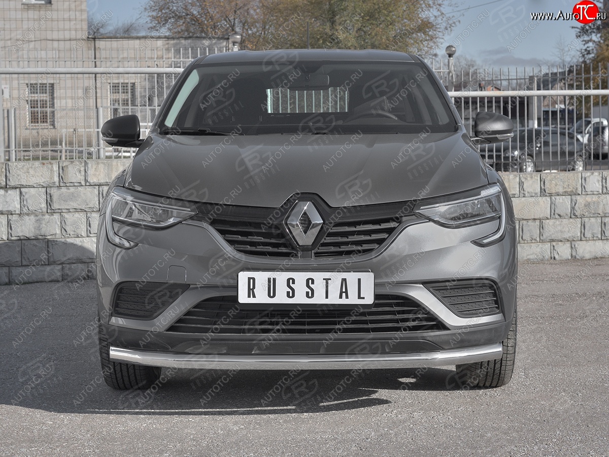 11 999 р. Защита переднего бампера (Ø 63 мм, нержавейка) SLITKOFF  Renault Arkana (2019-2024)  с доставкой в г. Владивосток