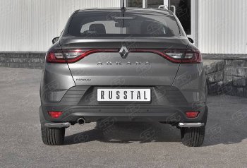 11 999 р. Защита заднего бампера (Ø42 мм уголки, нержавейка) SLITKOFF Renault Arkana (2019-2025)  с доставкой в г. Владивосток. Увеличить фотографию 1