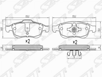 Колодки тормозные (передние) SAT  Arkana, Dokker, Duster  HS, Fluence, Kaptur