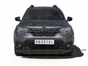 Защита переднего бампера (2 трубы Ø63 и 42 мм, окрашенная) SLITKOFF Renault Duster HM (2020-2024)