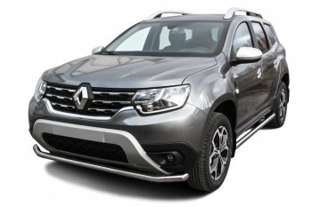 Защита переднего бампера Slitkoff (Ø57 мм). Renault (Рено) Duster (Дастер)  HM (2020-2024) HM