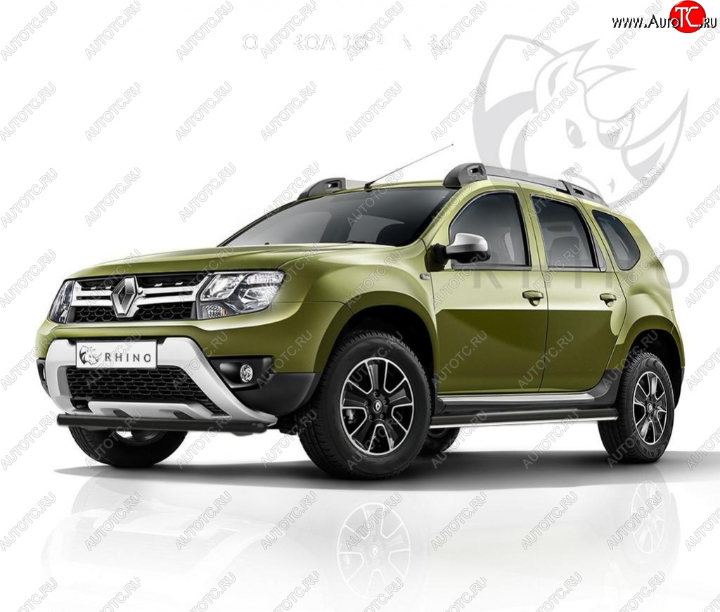 18 799 р. Пороги труба d63 ч. сталь SLITKOFF (v2)  Renault Duster  HS (2015-2021) рестайлинг  с доставкой в г. Владивосток