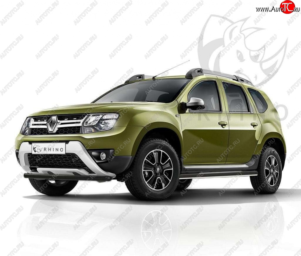 21 999 р. Пороги труба d63 ч. сталь SLITKOFF (v3)  Renault Duster  HS (2015-2021) рестайлинг  с доставкой в г. Владивосток