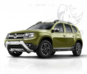 24 999 р. Пороги труба d76 с накладкой SLITKOFF (чёрные V2)  Renault Duster  HS (2015-2021) рестайлинг  с доставкой в г. Владивосток. Увеличить фотографию 4