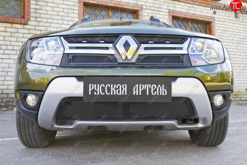 1 139 р. Защитная сетка решетки радиатора РА  Renault Duster  HS (2015-2021) рестайлинг  с доставкой в г. Владивосток