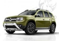 Защита переднего бампера (Ø63 мм, окрашенная) SLITKOFF Renault (Рено) Duster (Дастер)  HS (2015-2021) HS рестайлинг