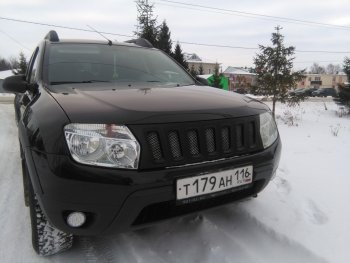 3 699 р. Решётка радиатора Sport  Renault Duster  HS (2010-2021) дорестайлинг, рестайлинг (Неокрашенная)  с доставкой в г. Владивосток. Увеличить фотографию 7