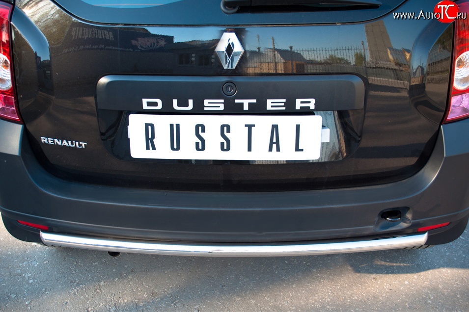 14 249 р. Защита заднего бампера (Ø42 мм, нержавейка, 4х2) SLITKOFF Renault Duster HS дорестайлинг (2010-2015)  с доставкой в г. Владивосток