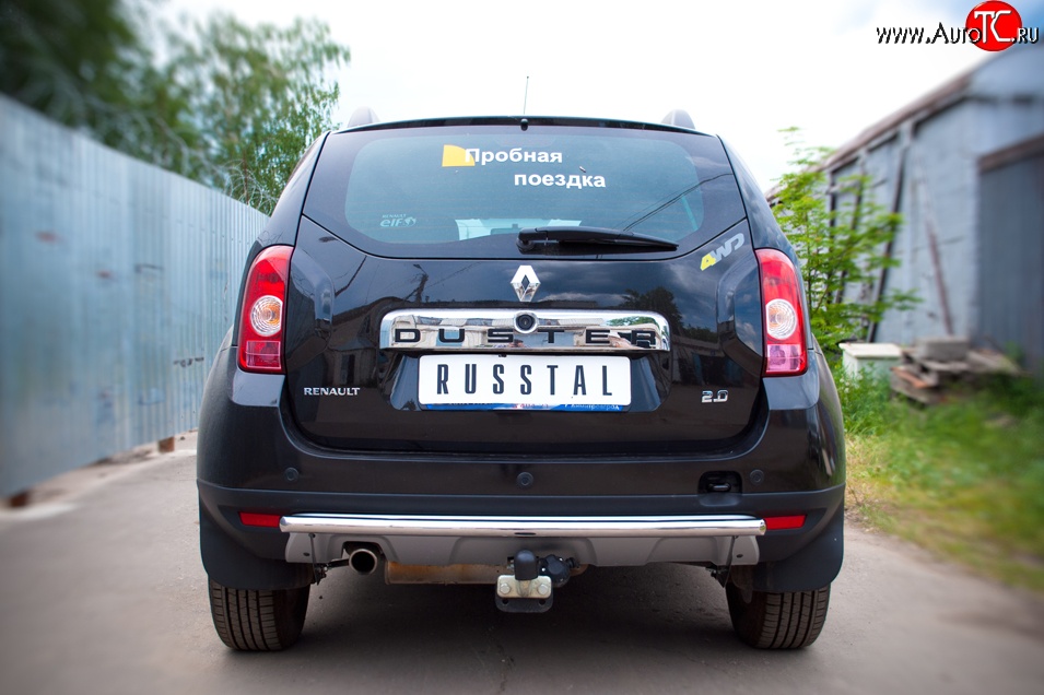 6 999 р. Одинарная защита заднего бампера из трубы диаметром 42 мм (4x4) SLITKOFF  Renault Duster  HS (2010-2015) дорестайлинг  с доставкой в г. Владивосток