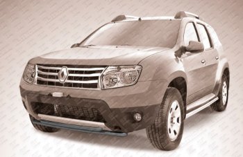 Защита переднего бампера Slitkoff (Ø 42+Ø 42, двойная). Renault (Рено) Duster (Дастер)  HS (2010-2015) HS дорестайлинг