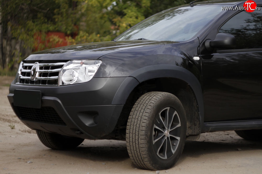 8 599 р. Накладки арок RA (комплект)  Renault Duster  HS (2010-2015) дорестайлинг (Поверхность шагрень)  с доставкой в г. Владивосток