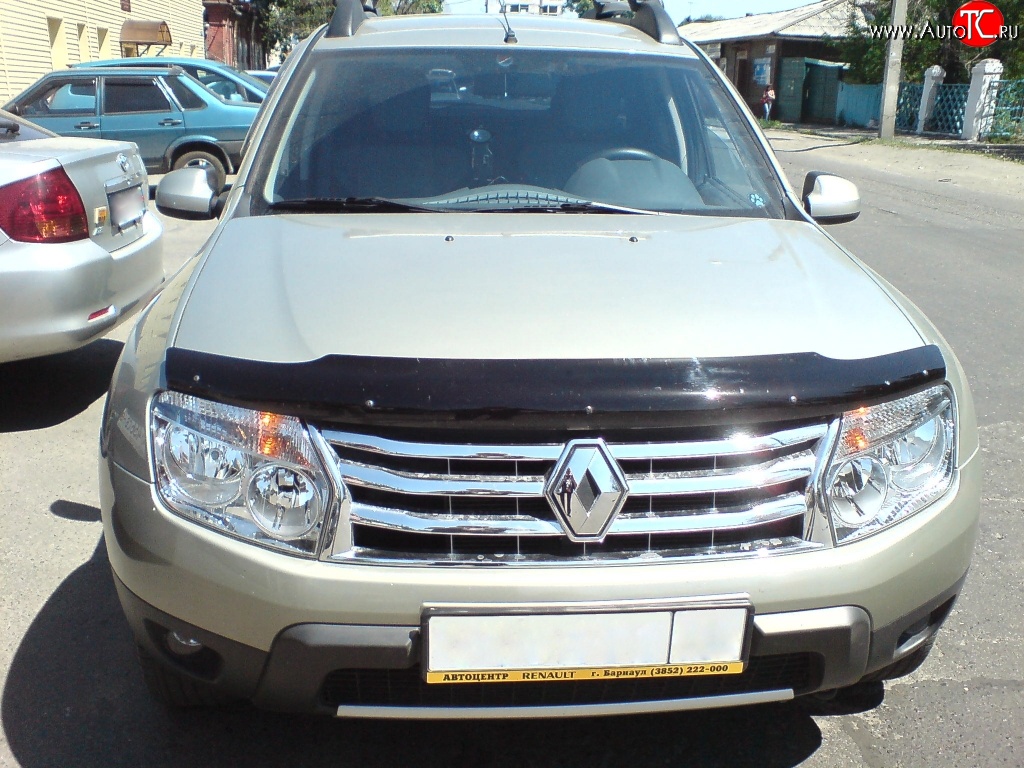 2 879 р. Дефлектор капота NovLine Renault Duster HS дорестайлинг (2010-2015)  с доставкой в г. Владивосток