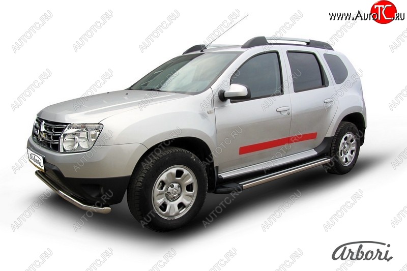 12 509 р. Порожки для ног Arbori Luxe Black Renault Duster HS дорестайлинг (2010-2015)  с доставкой в г. Владивосток