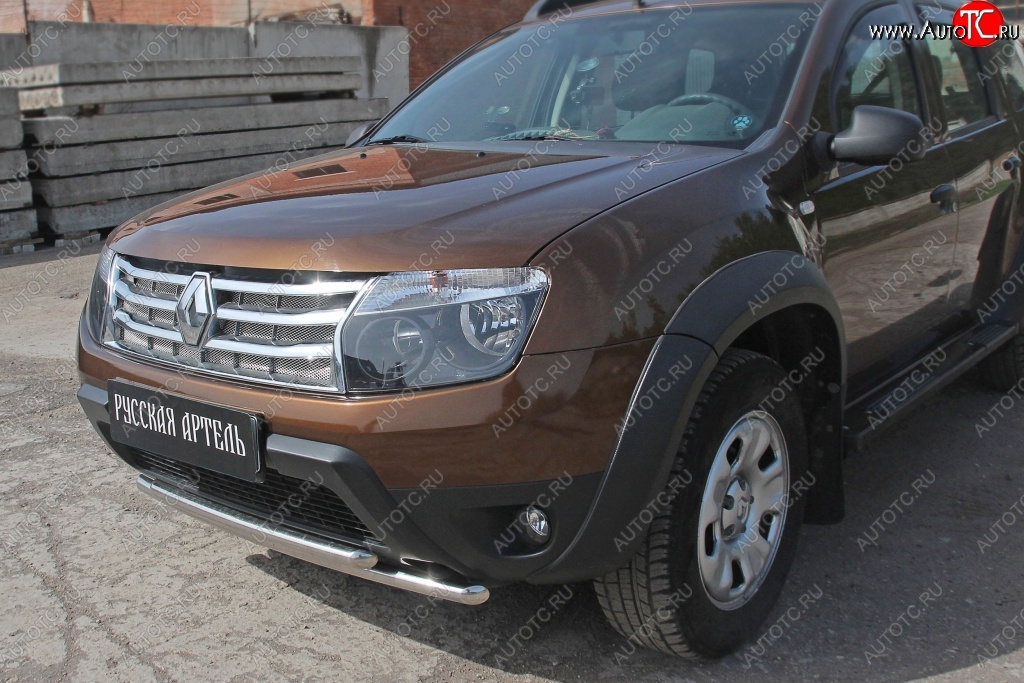 689 р. Защитная сетка решетки радиатора РА (металлик) Renault Duster HS дорестайлинг (2010-2015)  с доставкой в г. Владивосток