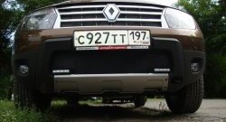 2 099 р. Сетка (с вырезами под ДХО) на бампер Russtal (черная) Renault Duster HS дорестайлинг (2010-2015)  с доставкой в г. Владивосток. Увеличить фотографию 2