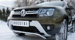 12 599 р. Защита переднего бампера (Ø42 мм волна, нержавейка) SLITKOFF Renault Duster HS рестайлинг (2015-2021)  с доставкой в г. Владивосток. Увеличить фотографию 2