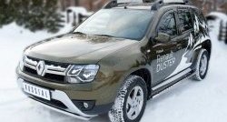 12 599 р. Защита переднего бампера (Ø42 мм волна, нержавейка) SLITKOFF Renault Duster HS рестайлинг (2015-2021)  с доставкой в г. Владивосток. Увеличить фотографию 4